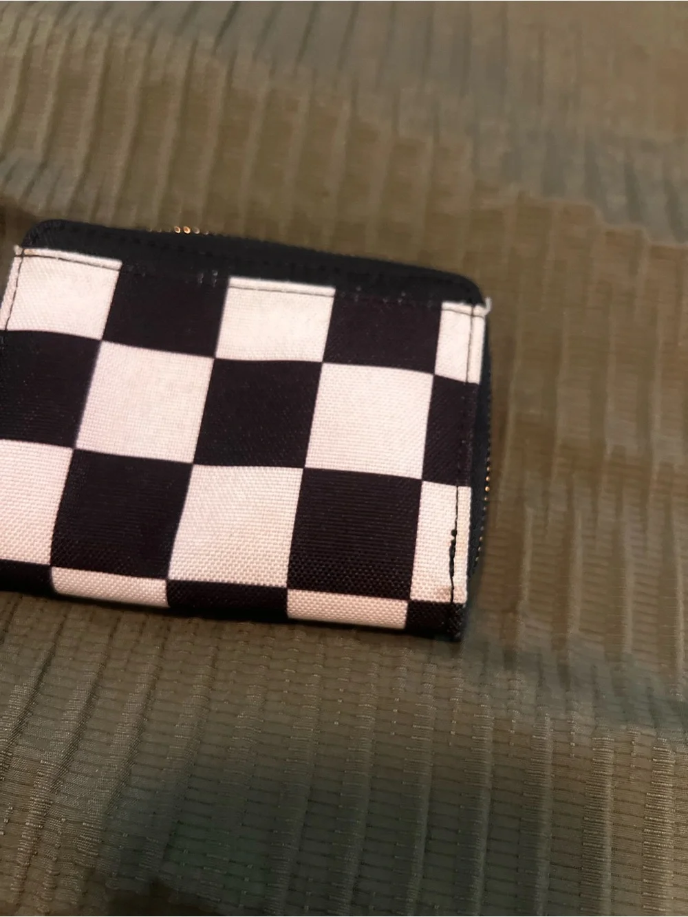 Herschel Supply Company Checkerboard Zip Card Wallet in Black and White